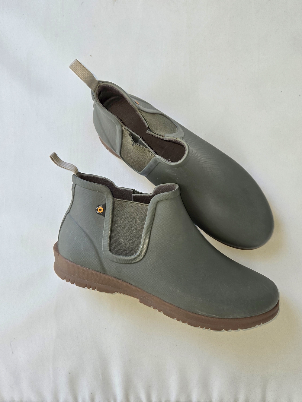 Bogs Sweet Pea Waterproof Rain Boot Olive Green Slip On Chelsea Ankle Boot Sz 8 - Picture 2 of 6